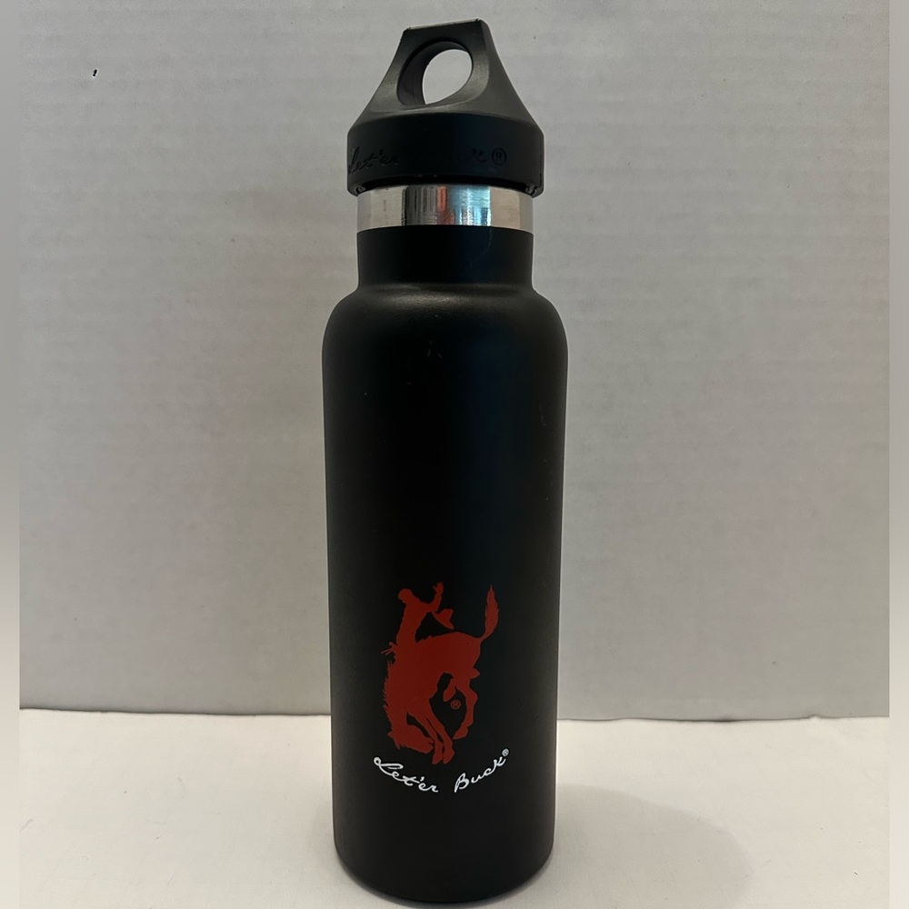 Pendleton Whisky Leter Buck Black Water Bottle Red Bronco Rider